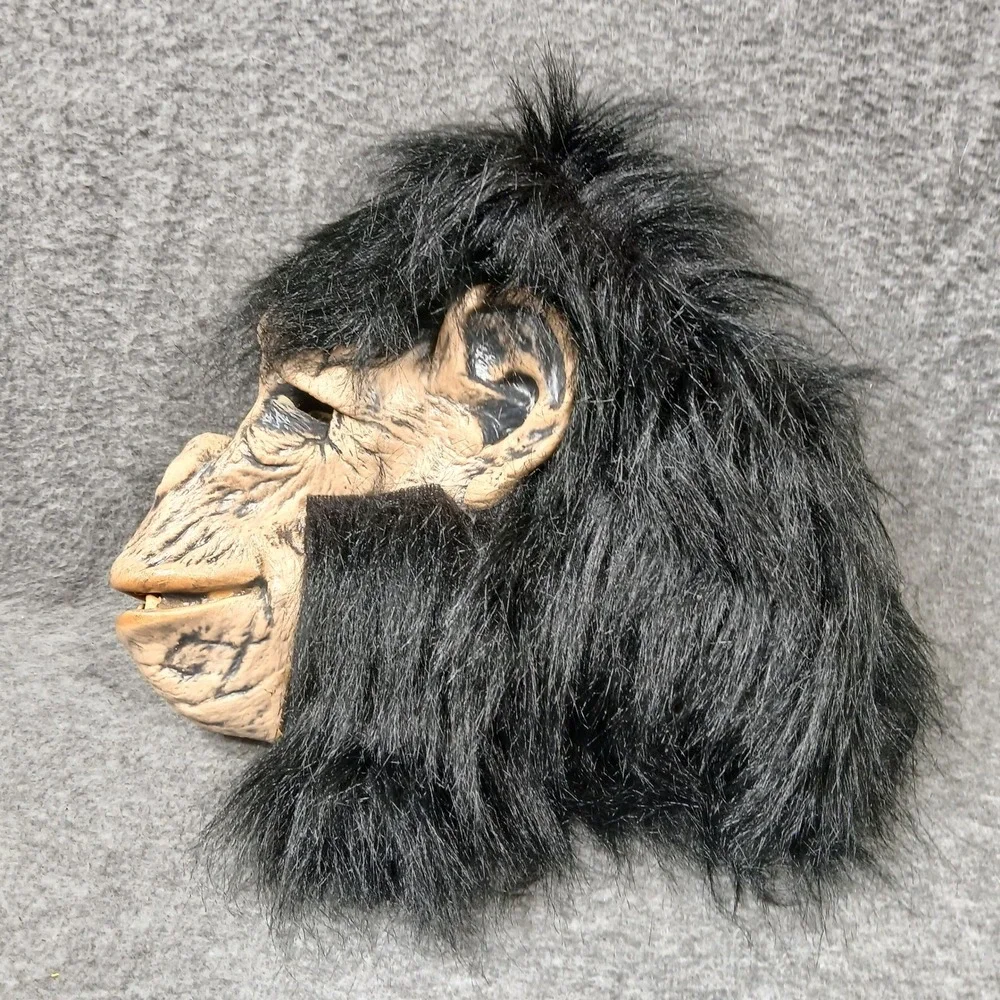 Unbranded Gorilla Mask Kids One Size‎ Black Faux Fur Latex Primate Halloween